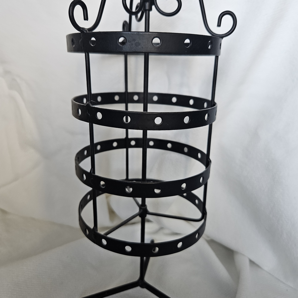 Black Metal Rotating Jewelry Stand